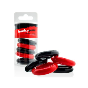 JACKER 5-Stack Cockrings Red/Black