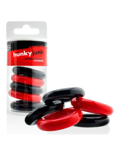 JACKER 5-Stack Cockrings Red/Black