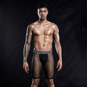 Men&#39;s Long Boxers Fishnet Mesh OS