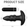 Vibrator Anal Booty, 9 Moduri Vibratii, Silicon, USB, Negru, 10 cm, Guilty Toys