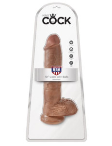 10" Cock with Balls Tan