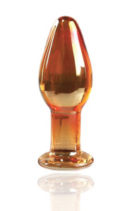 Small Anal Plug Glass Plug No.2, Premium Glass, Yellow, 9.2 cm, Guilty Toys