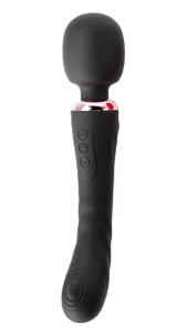 Great Wand Vibrator, 10+10 Vibration Modes, Silicone, USB, Black, 24,6 cm, Mokko Toys, Velvet Obsession