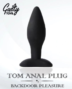Tom Anal Plug, Silicone, Black, 9 cm, Guilty Toys