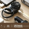 Black Beauty Double Penis Ring, Remote Control, 8 Vibration Modes, Silicone, Magnetic USB, Black, Passion Labs