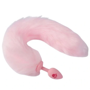 Small Fox Tail Anal Plug, Pink