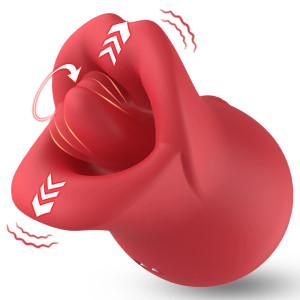 Vibrator Seductive Lips 3 in 1 Vibrating Biting Silicone USB Magnetic Red 9 cm Guilty Toys