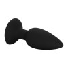 Medium Anal Plug with Suction Cup Liquid Silicone Black 9.8 cm Guilty Toys
