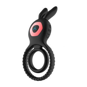 Double Penis Ring Bunny Ring, 10 Vibration Modes, Silicone