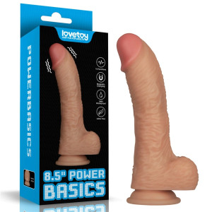 Power Basics Vibrator, 10 Vibration Modes, PVC, Flesh, 21.6 cm