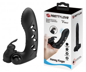Vance Honey Finger Finger Vibrator 10 Vibration Modes, Silicone, Black