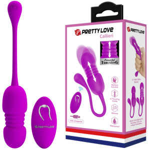 Egg Vibrator Pretty Love Callieri, 12 Vibration Modes, 12 Thrusting Modes, Silicone, USB, Purple