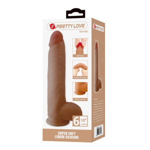 Mendel Realistic Dildo with Suction Cup Liquid Silicone Natural 25.5 cm