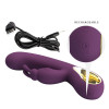 Vibrator Iepuras Liam, 12 Moduri Vibratii, Bluetooth Control, Silicon, USB, Mov, 21 cm