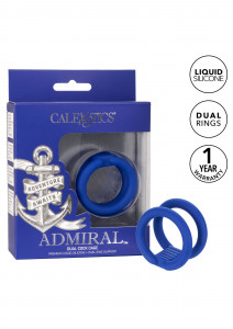 Inel de Penis Admiral Dual Cock Cage Silicon Lichid Albastru