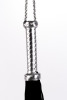 Flogger with Metallic Leather Handle and Suede Leather Tails Black 18