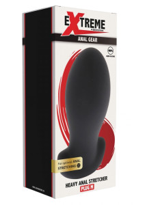 Heavy Anal Stretcher Anal Plug Liquid Silicone Black 14 cm