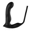 Erixos - Vibrating Prostate Massager with Ball Strap and Cockring - Black