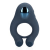 Vibrating Cockring with Clitoris Stimulation - Indigo Blue