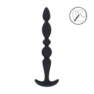 Multi Textured Silicone Flared Anal Probe - Black
