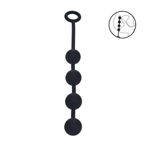 Round Silicone Anal Balls - M - 30mm - Black