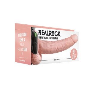Vibrating Hollow Strap-On with Balls - 9" / 23 cm