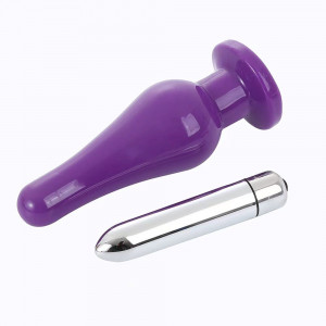 Dop Anal Kent cu Vibratii, Mov, 12 cm, 