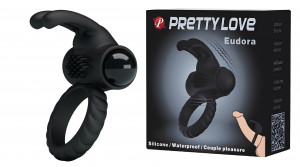 Inel Vibrator de Penis Eudora, Silicon, Negru