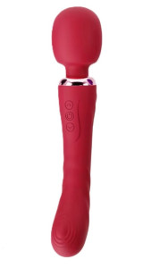 Great Wand Vibrator, 10+10 Vibration Modes, Silicone, USB, Red, 24,6 cm, Mokko Toys, Velvet Obsession