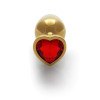 Heart Gem Butt Plug - Medium - Gold/Ruby Red