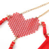 SUBBLIME - 955526 BRA SET WITH CHAINS AND MESH HEART RED