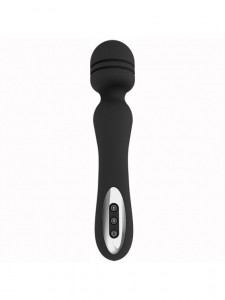Vibrator Massager Wand Sandra Silicon USB Black Passion Labs